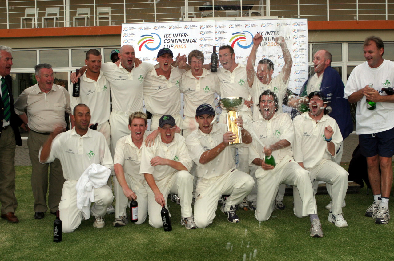 Ireland celebrate after their win in the final against Kenya